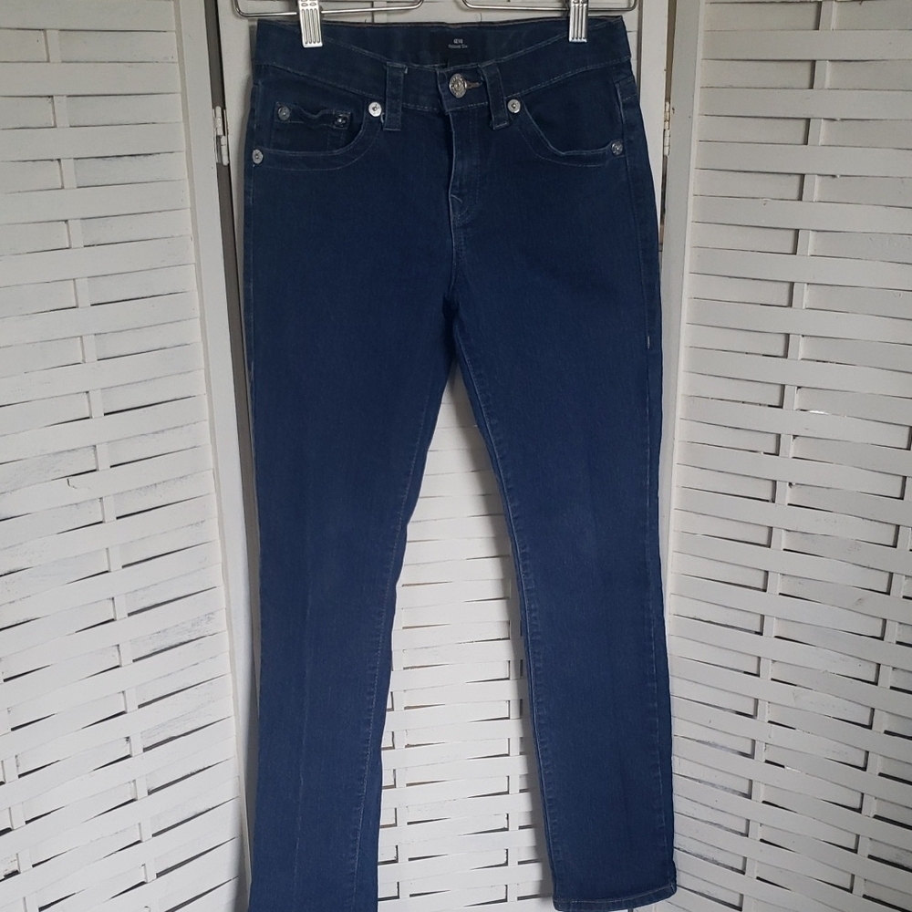 True Religion Geno Relaxed Slum  Blue Skinny Jeans Classic Fit Youth Size 12